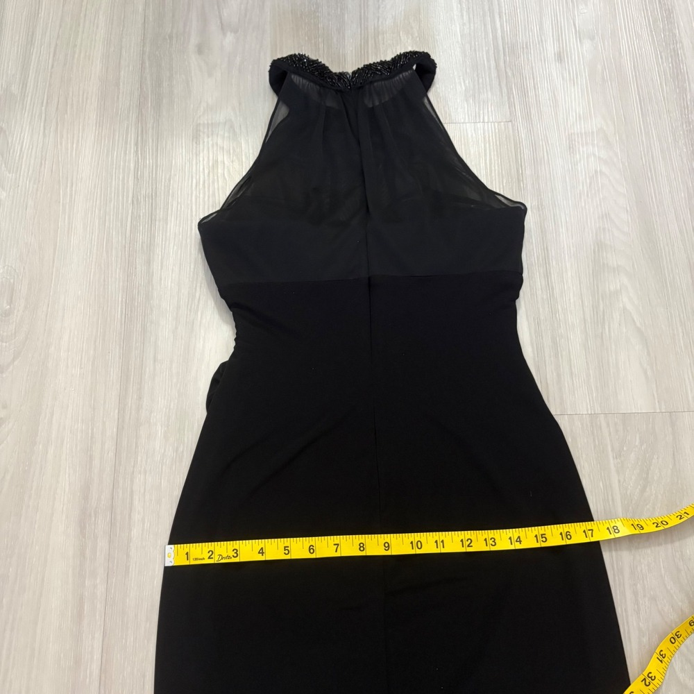 Lauren Ralph Lauren Women Dress Evening Black Beaded Halter Ruched Cocktail 6 - Picture 11 of 15